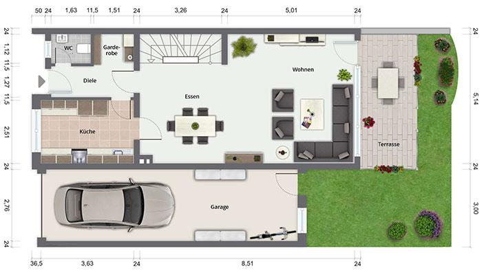 farbige Grundrisse farbige Grundrisse, Immobilienmakler Bergheim, Rhein-Erft-Immobilien.com, Haus verkaufen, Makler Bedburg