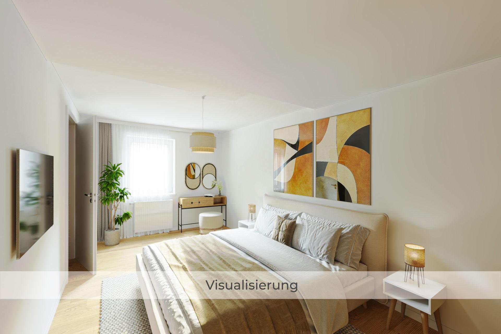 Elternschlafzimmer Visualisierung nach einer Modernisierung Einfamilienhaus Bedburg