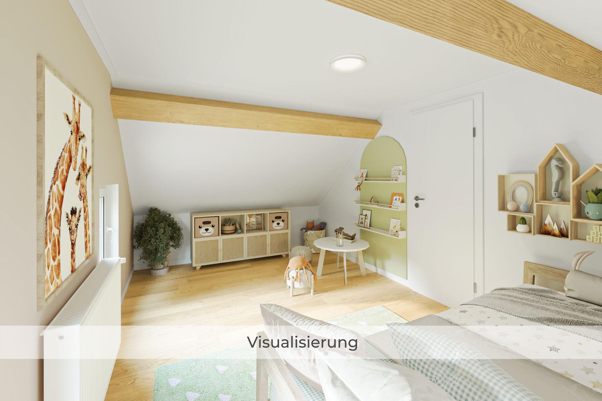 Kinderzimmer 1 Visualisierung nach Modernisierung Einfamilienhaus Bedburg