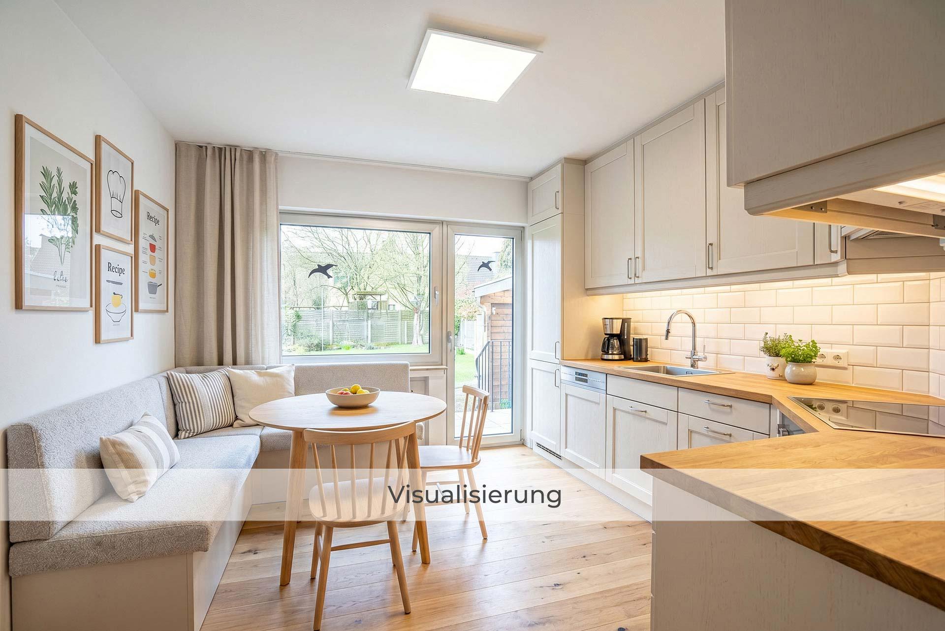 Visualisierung der Küche nach einer möglichen Renovierung/Modernisierung. Bungalow Kerpen