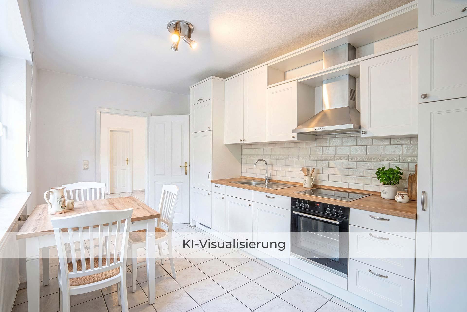 Visualisierung des Wohn- und Essbereichs nach einer möglichen Renovierung/Modernisierung Einfamilienhaus Bergheim